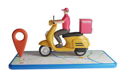 Delivery rider on a map